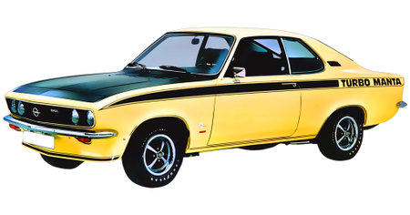 Illustration of an isolated Opel Manta. High quality illustrationのeditorial素材