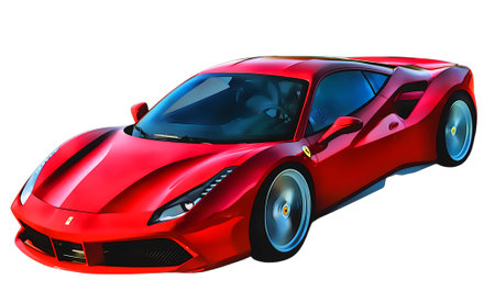 Illustration of an isolated Ferrari 458. High qualityのeditorial素材