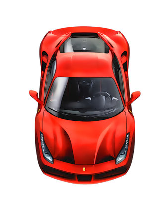 Illustration of an isolated Ferrari 458. High qualityのeditorial素材