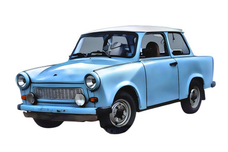 Illustration of an isolated trabant. High quality illustrationのeditorial素材