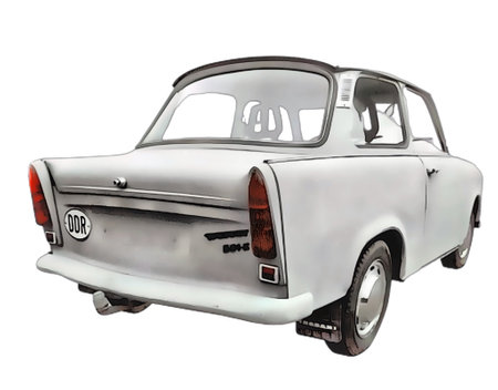 Illustration of an isolated trabant. High quality illustrationのeditorial素材