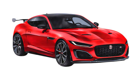 Illustration of an isolated Jaguar F-Type. High quality illustrationのeditorial素材