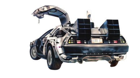 Illustration of an isolated Delorean DMC12. High quality illustrationのeditorial素材