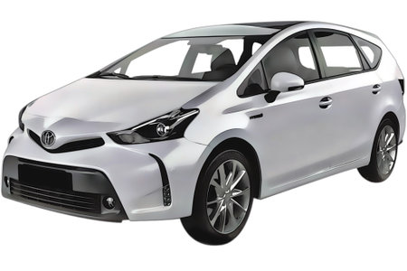 Illustration of an isolated Toyota Prius. High quality illustrationのeditorial素材
