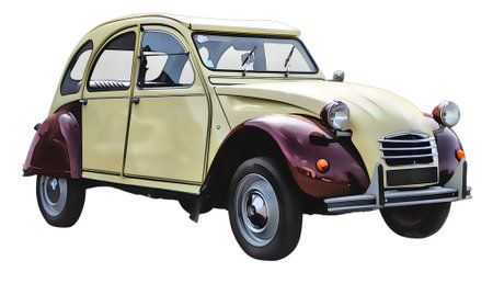 Illustration of an isolated Citroen 2CV. High qualityのeditorial素材