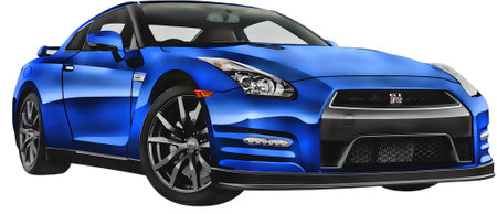 Illustration of an isolated nissan gtr. High quality illustrationのeditorial素材