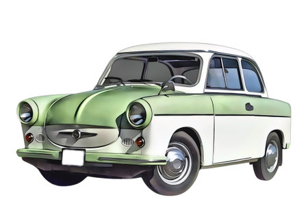 Illustration of an isolated trabant. High quality illustrationのeditorial素材