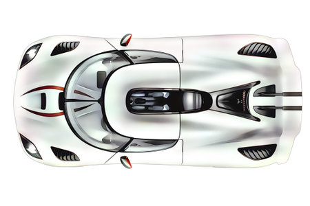 Illustration of an isolated Koenigsegg. High quality illustrationのeditorial素材