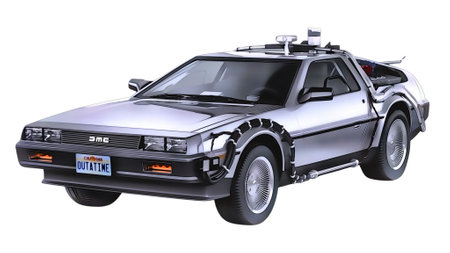 Illustration of an isolated Delorean DMC12. High quality illustrationのeditorial素材