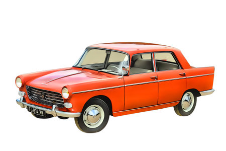 Illustration of an isolated Peugeot 404. High quality illustrationのeditorial素材