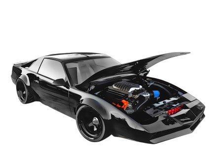 Illustration of Knight Rider Pontiac Firebird. High quality illustrationのeditorial素材