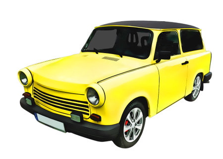 Illustration of an isolated trabant. High quality illustrationのeditorial素材