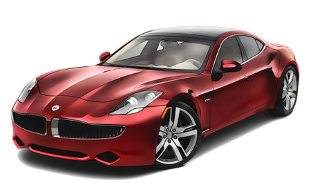 Illustration of a Fisker Karma Revero. High quality illustrationのeditorial素材