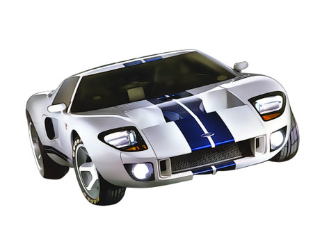 Illustration of an Isolated Ford GT80 . High quality illustrationのeditorial素材