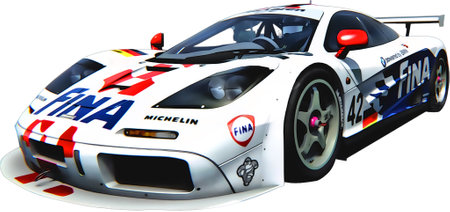 Illustration of an isolated mclaren F1. High quality illustrationのeditorial素材
