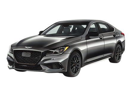 Illustration of an isolated Genesis g80. High quality illustrationのeditorial素材
