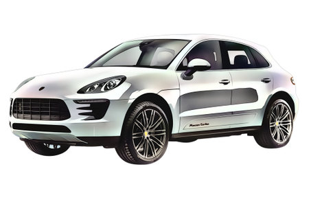 Illustration of an isolated Porsche Macan. High quality illustrationのeditorial素材