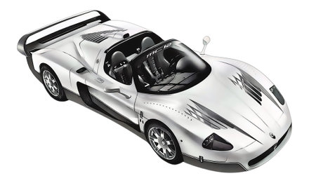 Illustration of an isolated Maserati MC12. High quality illustrationのeditorial素材