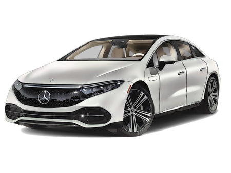 Illustration of an isolated Mercedes-Benz EQS. High quality illustrationのeditorial素材