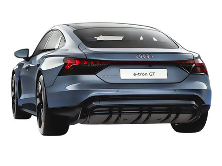 Illustration of an isolated Audi E-Tron GT. High quality illustrationのeditorial素材