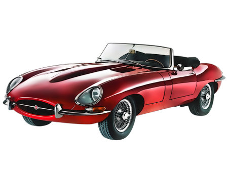 Illustration of an isolated Jaguar E-Type. High qualityのeditorial素材