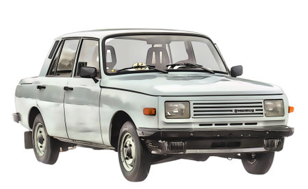 Illustration of an isolated Wartburg. High quality illustrationのeditorial素材