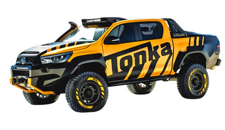 Illustration of an isolated Toyota Hilux. High quality illustrationのeditorial素材