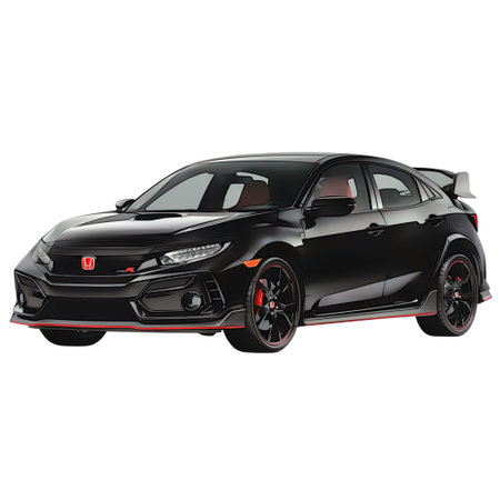 Illustration of an isolated Honda civic r. High quality illustrationのeditorial素材