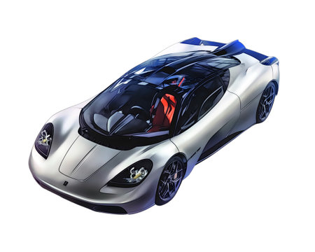 Illustration of an isolated Koenigsegg. High quality illustrationのeditorial素材