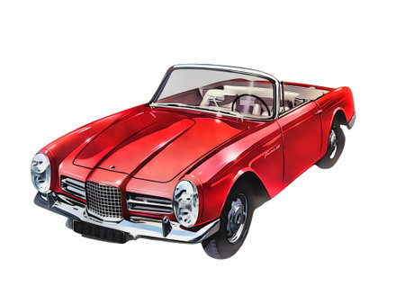 Illustration of an isolated Facel Vega. High quality illustration