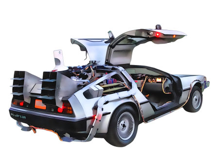 Illustration of an isolated Delorean DMC12. High quality illustrationのeditorial素材