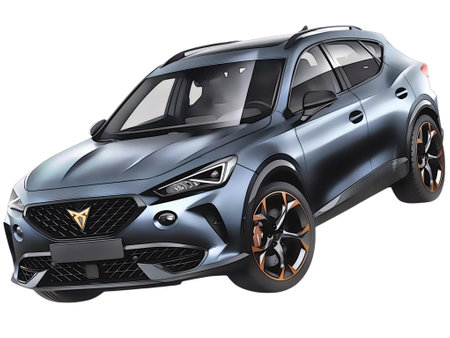 Illustration of an isolated Cupra formentor. High quality illustrationのeditorial素材