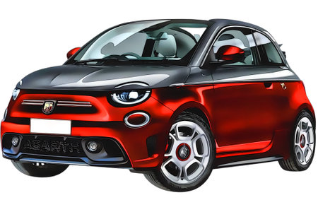 Illustration of an isolated abarth 695. High quality illustrationのeditorial素材