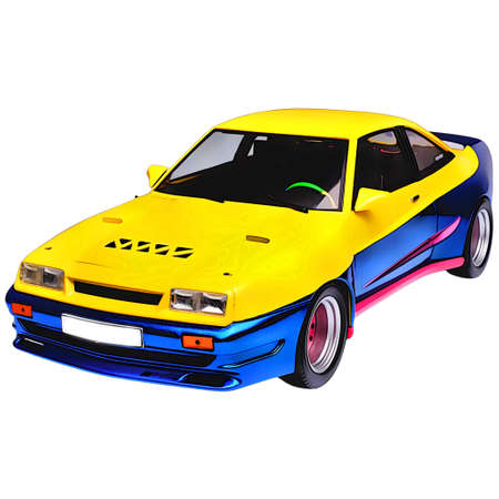 Illustration of an isolated Opel Manta. High quality illustrationのeditorial素材