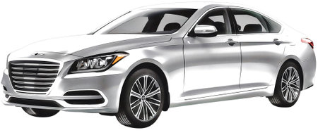 Illustration of an isolated Genesis g80. High quality illustrationのeditorial素材