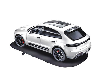 Illustration of an isolated Porsche Macan . High quality illustrationのeditorial素材
