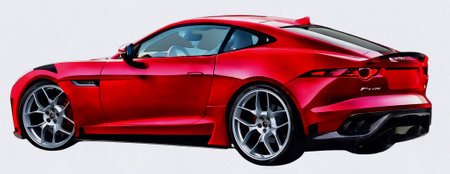Illustration of an isolated Jaguar F-Type. High quality illustrationのeditorial素材
