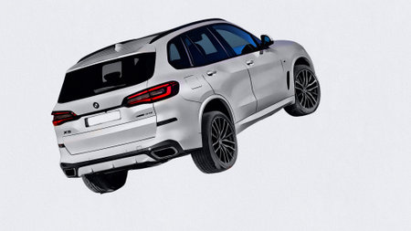 Illustration of an isolated BMW X5. High qualityのeditorial素材