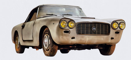 Illustration of a Volvo P1800. High quality illustrationのeditorial素材
