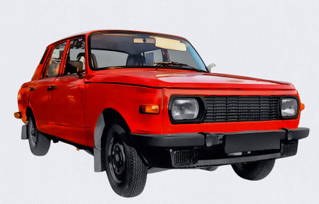 Illustration of an isolated Wartburg. High quality illustrationのeditorial素材