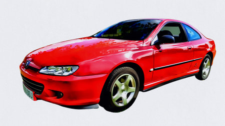 Illustration of an isolated 406 Coupe. High qualityのeditorial素材