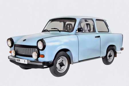 Illustration of an isolated trabant. High quality illustrationのeditorial素材