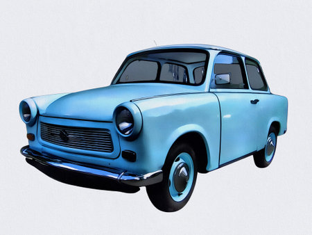 Illustration of an isolated trabant. High quality illustrationのeditorial素材