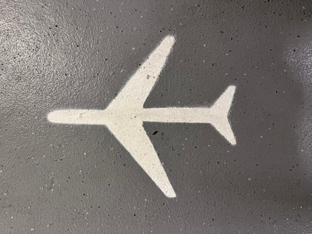Logo of an Airplane Painted on the floor . High quality photoの写真素材