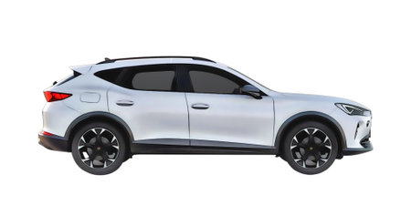 Illustration of an isolated Cupra formentor. High quality illustrationのeditorial素材