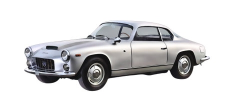 Illustration of a Volvo P1800. High quality illustrationのeditorial素材