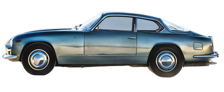 Illustration of a Volvo P1800. High quality illustrationのeditorial素材