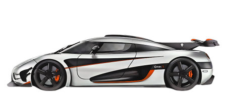 Illustration of an isolated Koenigsegg. High quality illustrationのeditorial素材