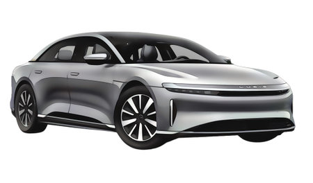 Illustration of an isolated Lucid Air. High quality illustrationのeditorial素材