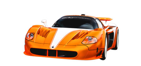 Illustration of an isolated Maserati MC12. High quality illustrationのeditorial素材